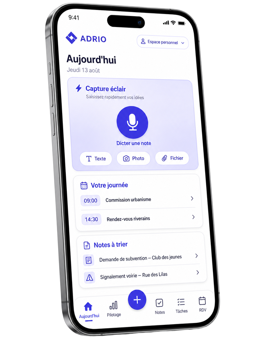 Capture de note vocale sur mobile dans ADRIO